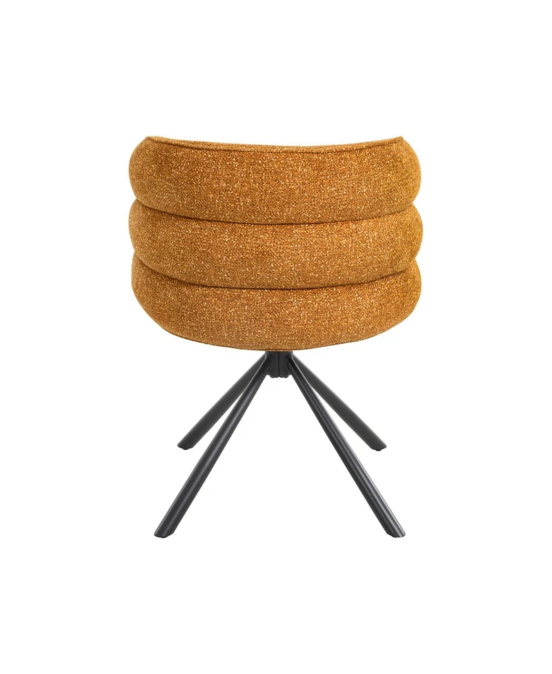 Streamdale Furniture Swivel Orange Upholstered Chairs (Set of 2)