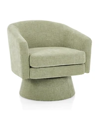 Streamdale Furniture Chenille Swivel Accent Chair - 360 Rotating Barrel, Green