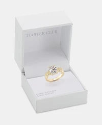 Charter Club Gold-Tone Cubic Zirconia Square Ring, Macy's Exclusive