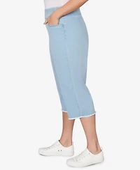 Alfred Dunner Plus Classic Stretch Stripe Clamdigger Capri Pants