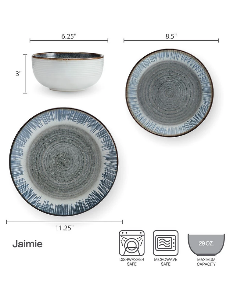 Pfaltzgraff Jamie 12-Pc Dinnerware Set, Service for 4