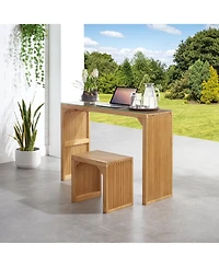 Streamdale Furniture Pine Dining Bench and Table Set with Tempered Glass