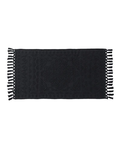 French Connection Nellore Fringe Cotton Bath Rug, 26" x 49"