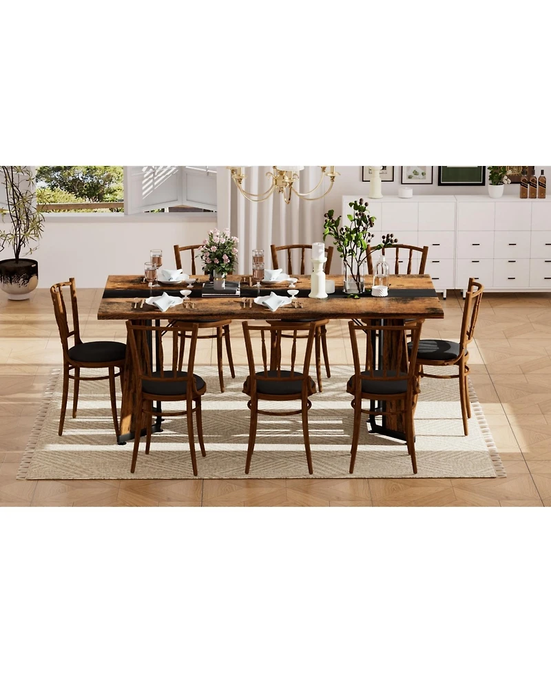 Streamdale Furniture 70.9" Rectangular Dining Table - Seats 8 Rustic Brown
