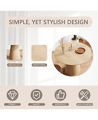 Streamdale Furniture 43" Round Wood Dining Table - Modern Minimalist