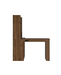 Streamdale Furniture + L-Shaped + Wood/Engineered Wood (assuming material) + Drawers, Bookshelf, Led Light, Corner Gaming + Desk