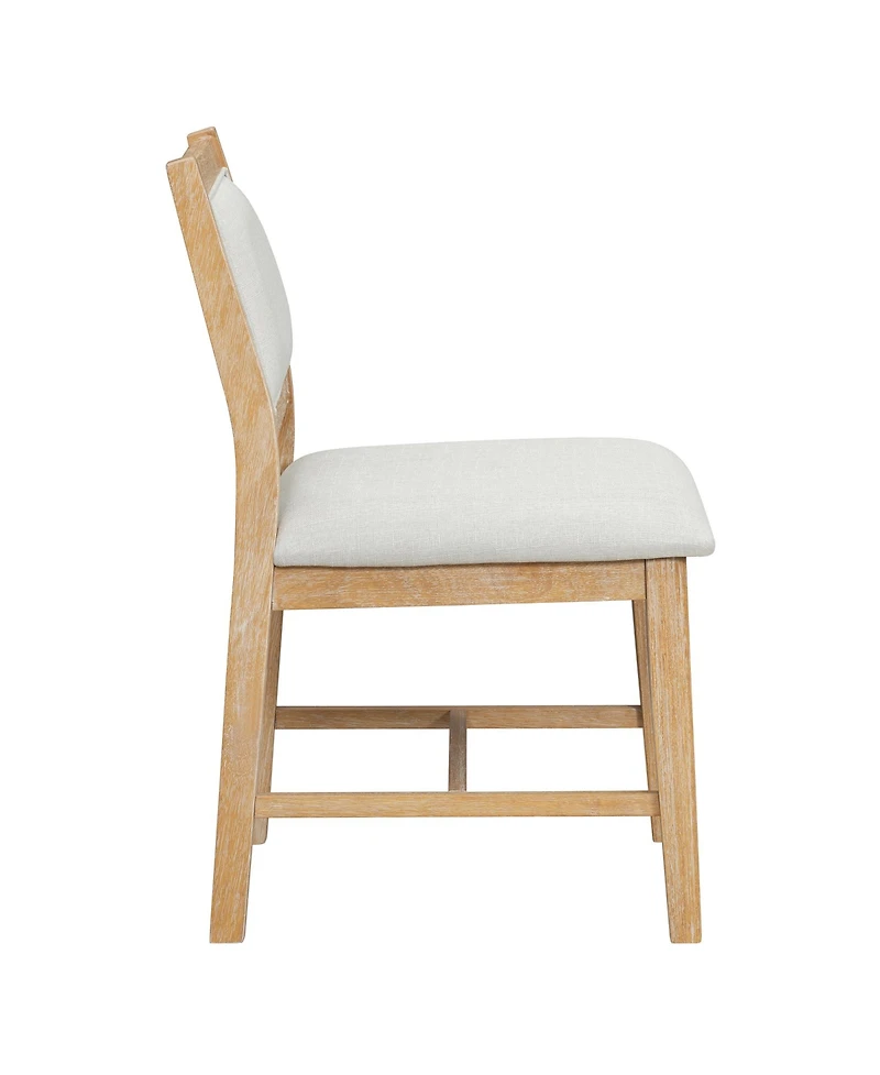 Streamdale Furniture Retro 7-Piece Dining Table Set for 6 with Upholstered Chairs (Natural)