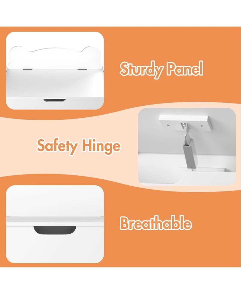 Streamdale Furniture Kids Wooden Toy Box - White