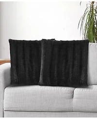 Cheer Collection Plush Reversible Faux Fur 2-Pack Decorative Pillow