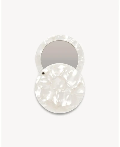 Machete Circle Mirror in White Shell