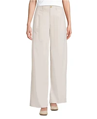 Lands' End Women's Corduroy High Rise Wide Leg Top Stitch Trousers