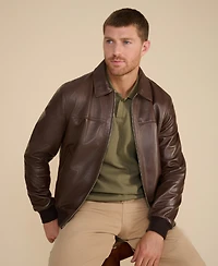Furniq Uk Men's Men s Leather Bomber Jacket
