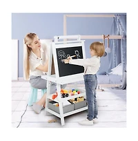 Kinder King Art Easel for Kids, 3 in 1 Toddler Easel w/Whiteboard, Chalkboard & Paper Roll