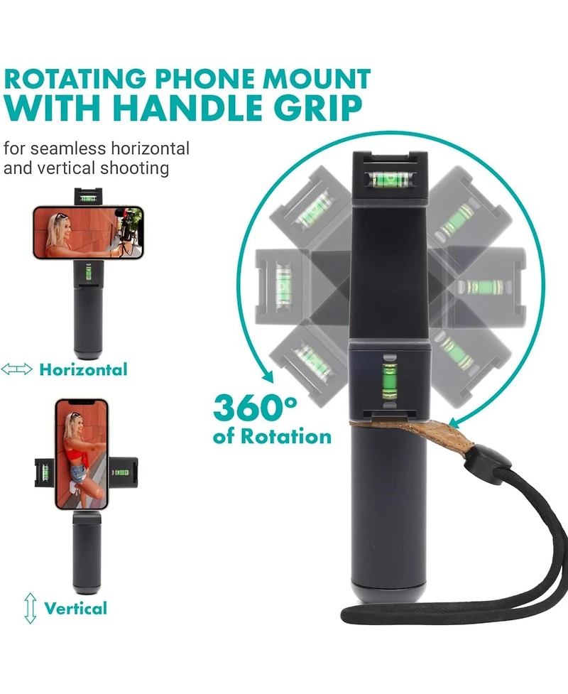 Movo iVlogger-pro Wireless Vlogging Kit for iPhone/Android with Dual Wireless Mics, Rgb Light, Fullsize Tripod + More