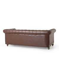 Streamdale Furniture Comfy 3-Seat Sofa with Wooden Legs Retro Style for Living Room and Study