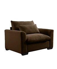 Streamdale Furniture Brown Corduroy Deep Seat Accent Chair
