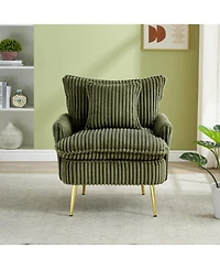 Streamdale Green Corduroy Accent Chair - Apartment, Office, Living Room