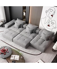 Streamdale Furniture Modern Chenille Sectional Sofa with Pillows