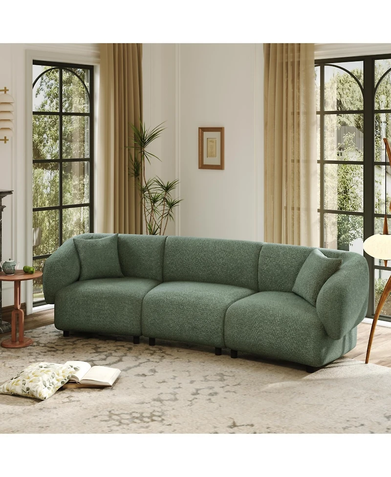 Streamdale Furniture 98.5" Beige Curved 3-Seater Sofa- Plush, Streamlined, Durable