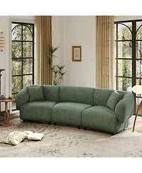 Streamdale Furniture 98.5" Beige Curved 3-Seater Sofa- Plush, Streamlined, Durable