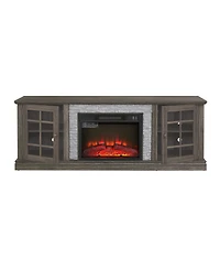 Streamdale Furniture Streamdale 70" Tv Stand with Fireplace & Storage, Grey Media Console