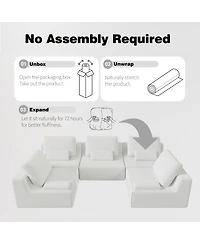 Streamdale Furniture Oversized Boucle Modular Sectional Sofa, Convertible Couch Set