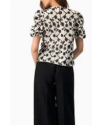 Ivonne Women's Embroidered Puff-Sleeve Blouse