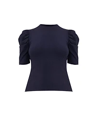 Ivonne Women's Puff Shoulder Ribbed-Knit T-shirt