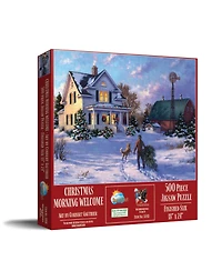 SunsOut Christmas Morning Welcome 500 piece Jigsaw Puzzle for Adults Christmas