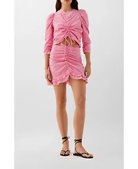 Scalpers Women's Vichy Front Gather Shirt