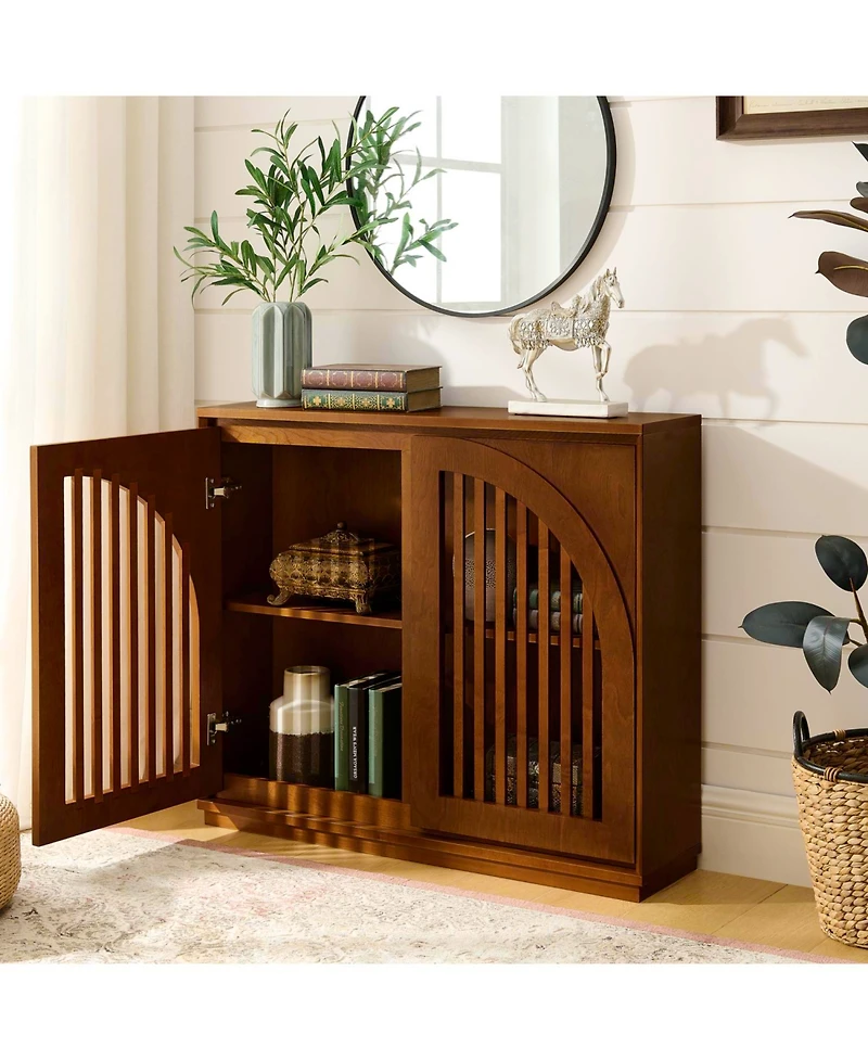 Streamdale Furniture Mid Century Fluted Sideboard Cabinet - Walnut