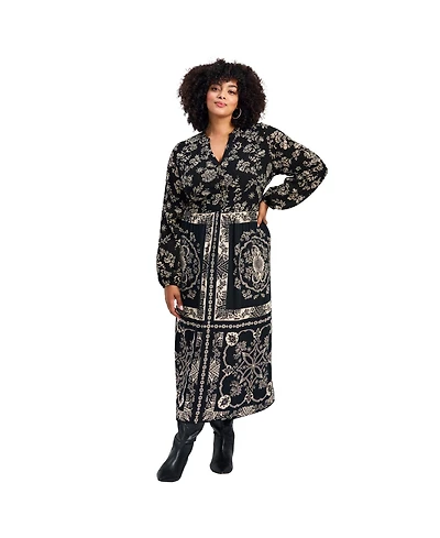 Avenue Women's Eliana Scarf Placement Print Dress