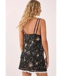 Nasty Gal Women's Tattoo Heart Lace Trim Mini Dress