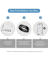 RingConn Gen 2 Size 12 Black 1087 Fitness Trackers