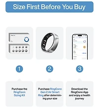 RingConn Gen 2 Air Size 9 Galaxy Silver 4866 Fitness Trackers