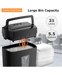 Bonsaii 12-Sheet Crosscut Shredder, P-4, 5.5Gal Bin, Shreds Paper/Cards/Mail/Staples, Heavy-Duty, Home Office