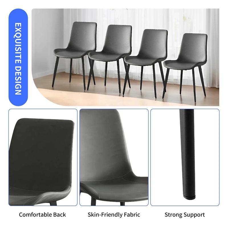 Streamdale Furniture Upholstered Faux Leather Dining Chairs (Set of 2)