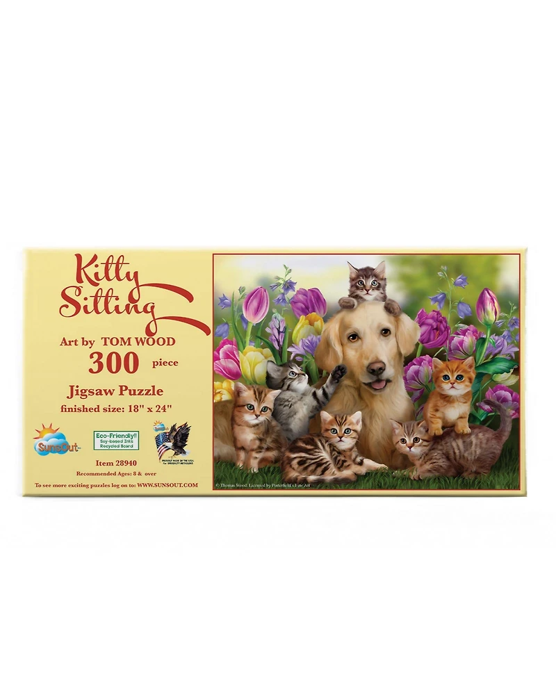 SunsOut KItty Sitting 300 piece Jigsaw Puzzle for Adults