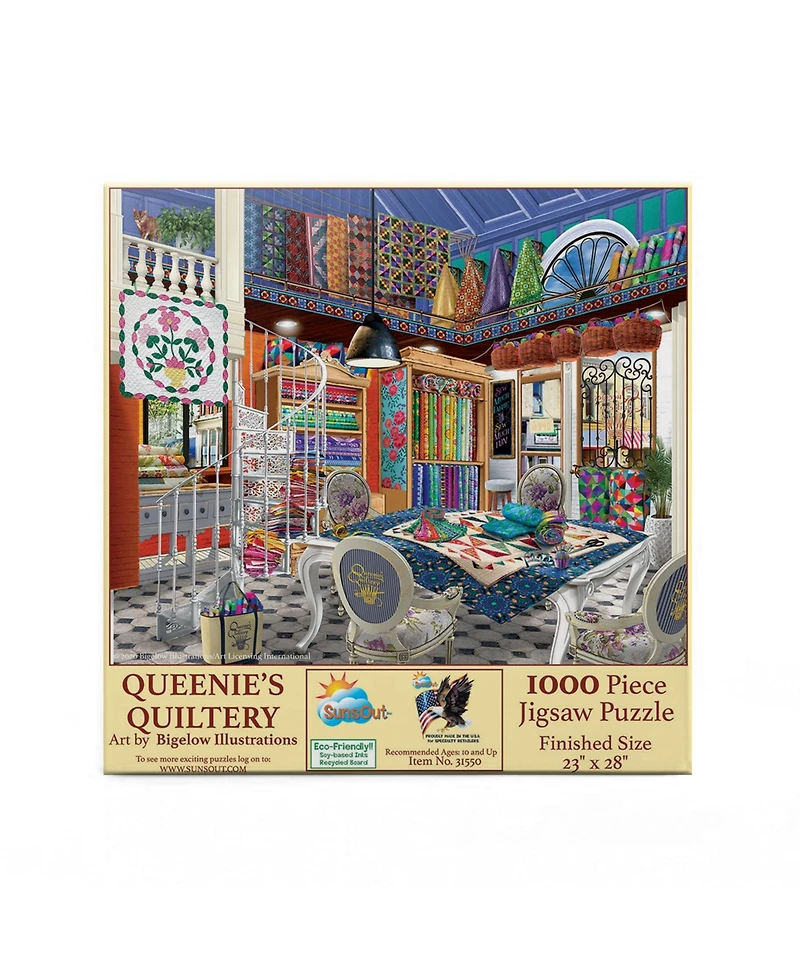 SunsOut Queenie's Quiltery 1000 piece Jigsaw Puzzle for Adults