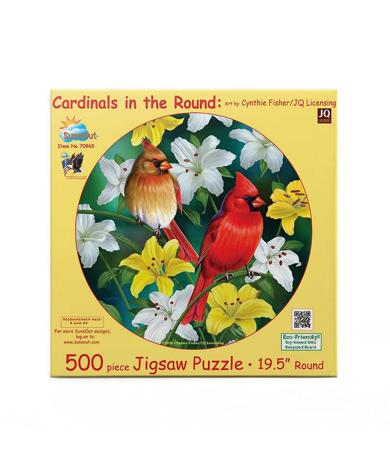 SunsOut Cardinals in the Round 500 piece Jigsaw Puzzle for Adults Round