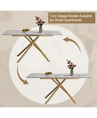 Streamdale Furniture 59" Expandable Sintered Stone Dining Table