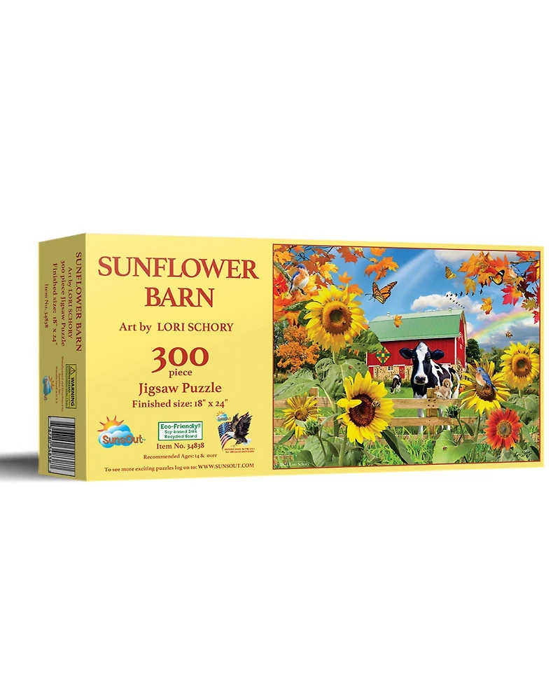 SunsOut Sunflower Barn 300 piece Jigsaw Puzzle for Adults