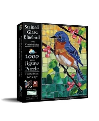 SunsOut Stained Glass Bluebird 1000 piece Jigsaw Puzzle for Adults