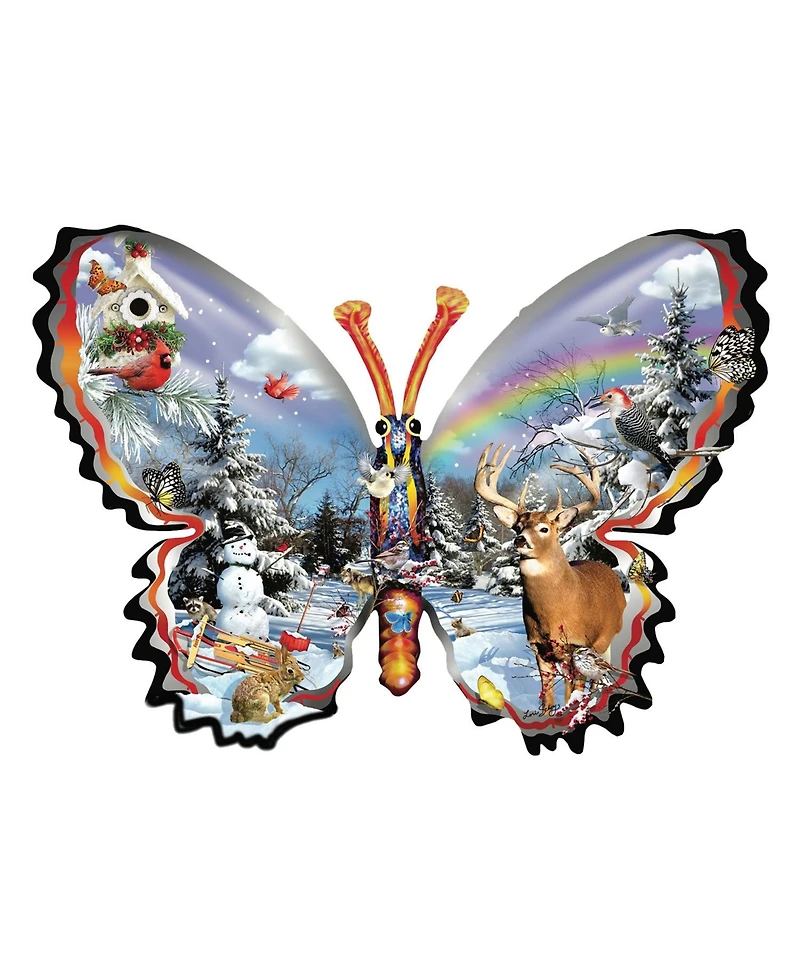 SunsOut Winter Butterfly 1000 piece Jigsaw Puzzle for Adults Special Shape