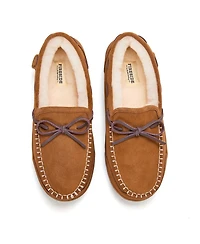 Dearfoams Men's Forster Genuine Shearling Moccasin Slippers