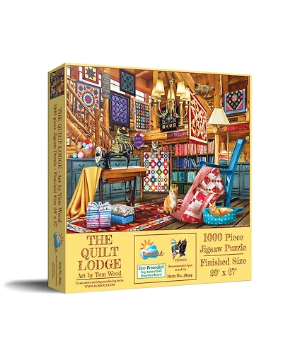 SunsOut The Quilt Lodge 1000 piece Jigsaw Puzzle for Adults