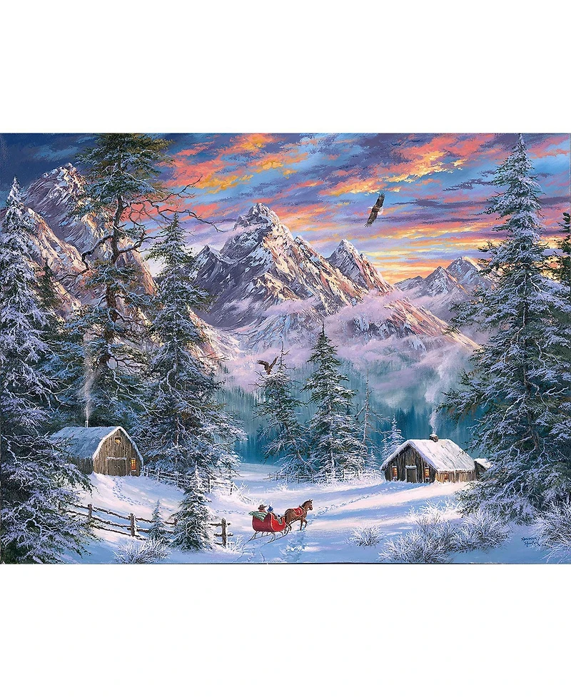 SunsOut Christmas in the Mountains 500 piece Jigsaw Puzzle for Adults Christmas
