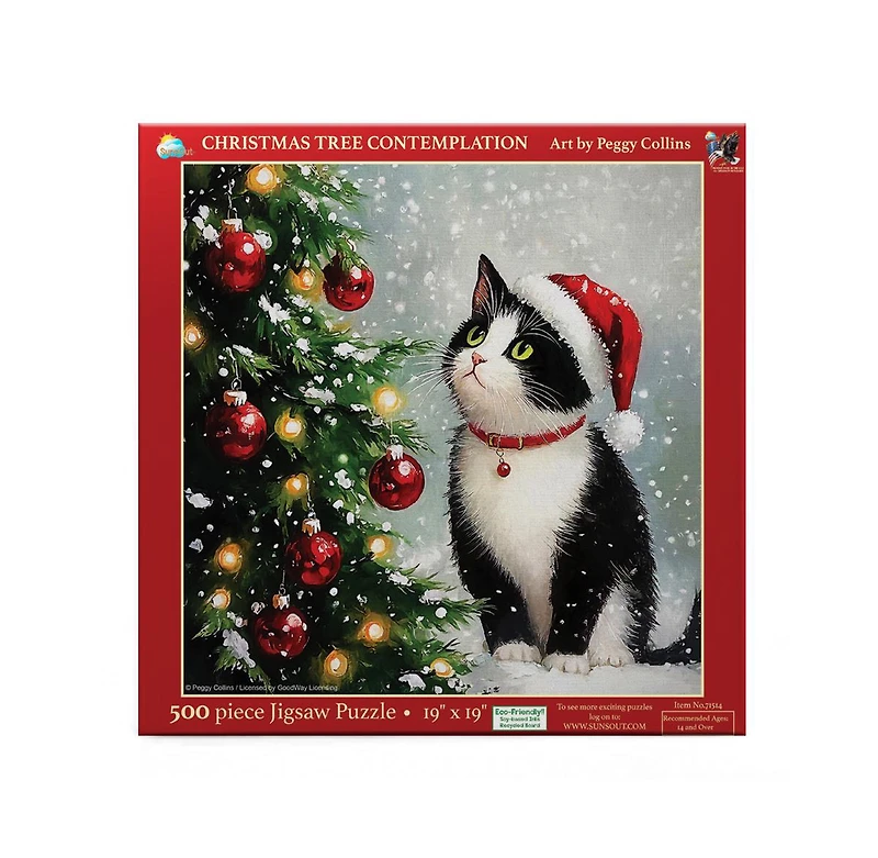 SunsOut Christmas Tree Contemplation 500 piece Jigsaw Puzzle for Adults Christmas