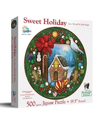 SunsOut Sweet Holiday 500 piece Jigsaw Puzzle for Adults Round