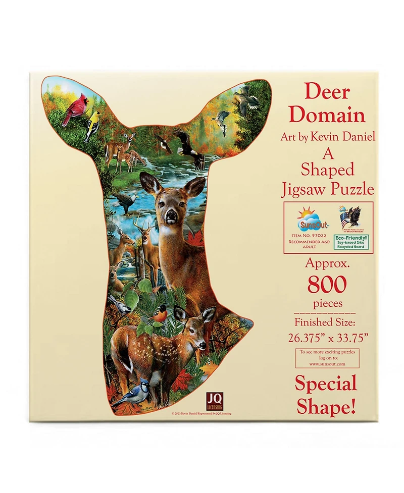SunsOut Deer Domain 800 piece Jigsaw Puzzle for Adults Special Shape